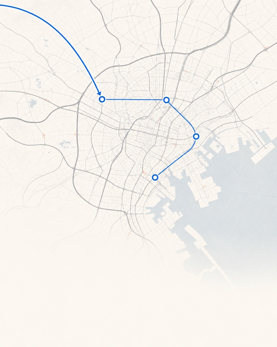 Modern route map for Tokyo · 4 nights